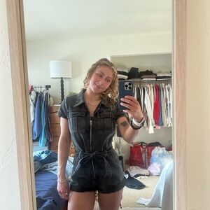 black denim jumpsuit from white fox, never worn!! size S